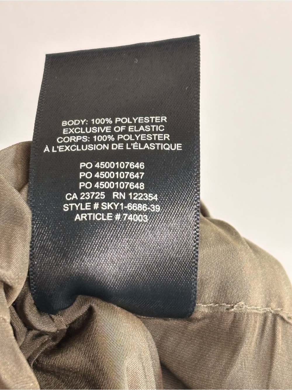 Babaton Wide Leg Satin Pants High Rise Pull On Dark Olive Size XL - Picture 4 of 10
